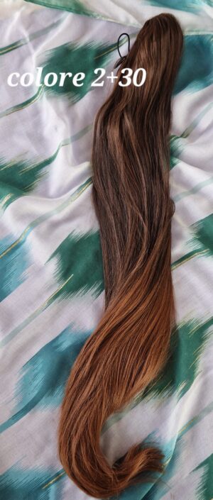 CELESTE CODA LISCIA CON PINZA 70 CM BEATRICE COLORE 2+30