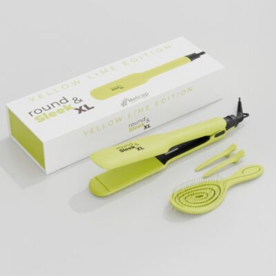 PIASTRA MELCAP ROUND E S. LARGA YELLOW LIME PIASTRA + SPAZZOLA + BECCHI
